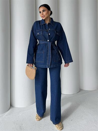 Opey İkili Denim Takım Mavi