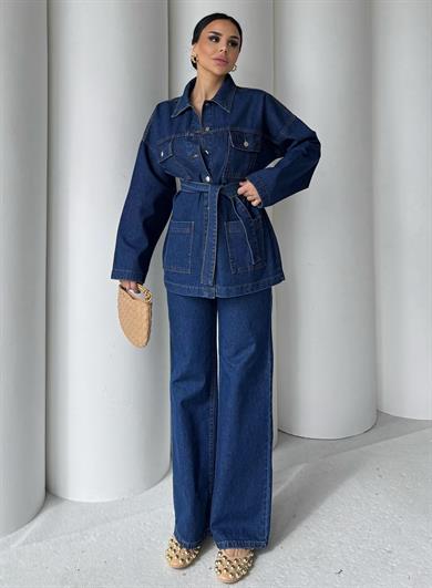 Opey İkili Denim Takım Mavi