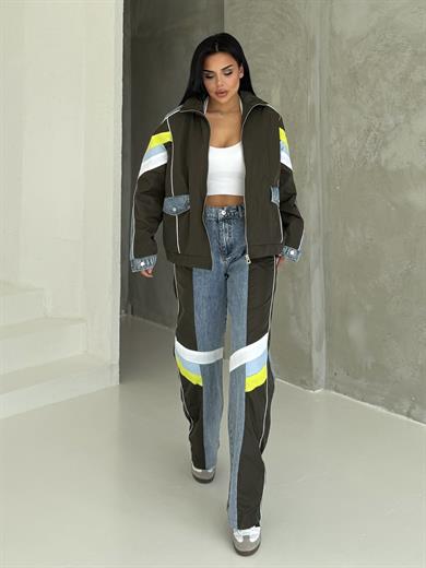 Otiga Denim Detaylı Paraşüt Takım Haki