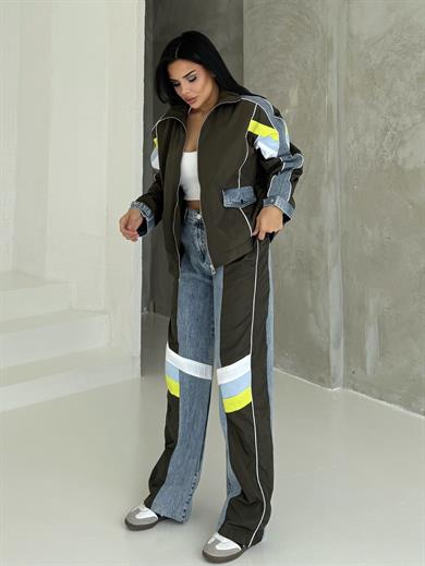Otiga Denim Detaylı Paraşüt Takım Haki