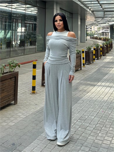 Pelie Üçlü Spor Takım Gri