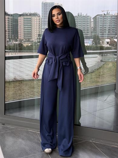 Pelina Bağlama Detaylı Modal Takım Lacivert
