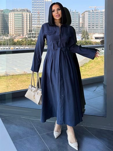 Periva Elbise Lacivert