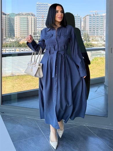 Periva Elbise Lacivert