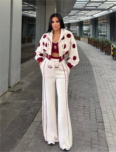 Poles Üçlü Spor Takım Ekru