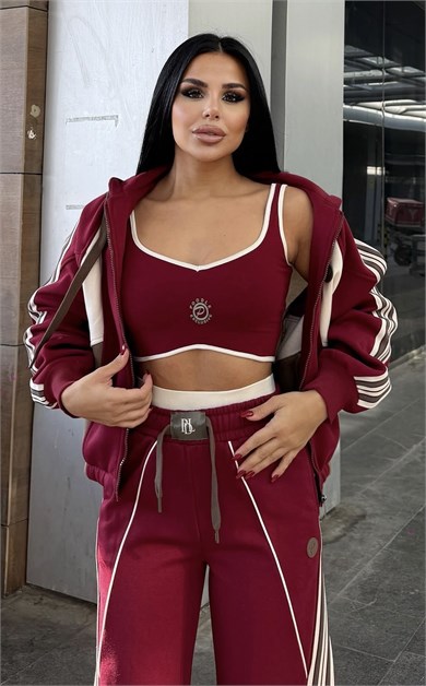 PomelaTasarım 3lü Spor Takım Bordo