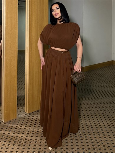 Resina Tasarım Etekli Takım Kahve