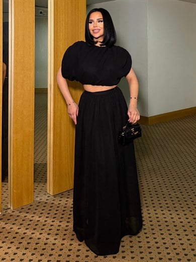 Resina Tasarım Etekli Takım Siyah