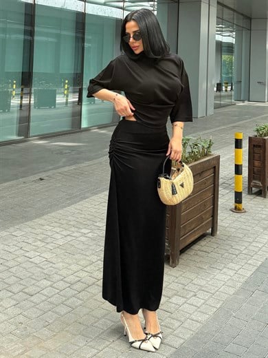 Retto Tasarım Etekli Takım Siyah