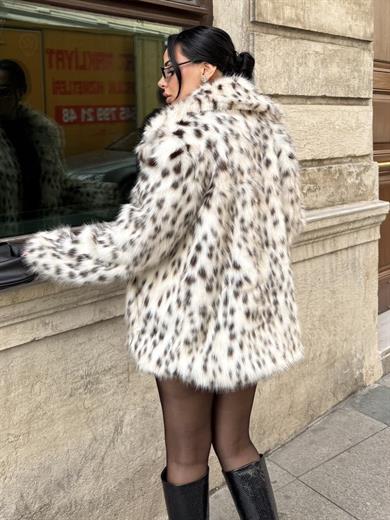 Rinda Desenli Kürk Kaban Camel