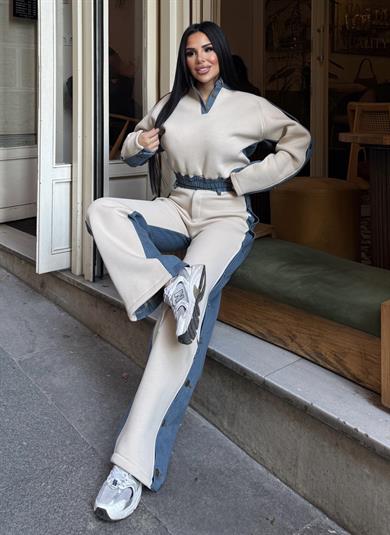 Rivesa Denim Takım Bej