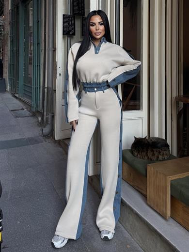 Rivesa Denim Takım Bej