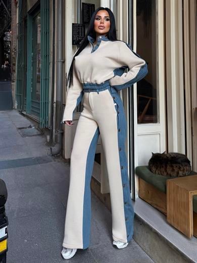 Rivesa Denim Takım Bej