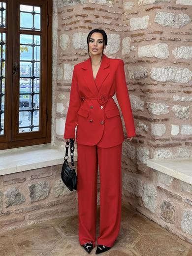 Roses Gül Kemerli Takım Kırmızı