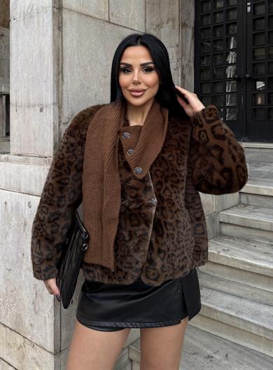 Sansiro İthal Kürk Leopar Desen