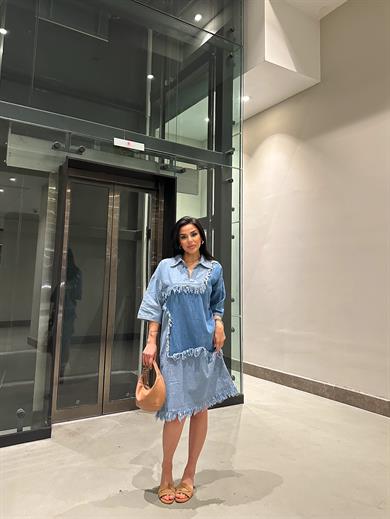Savana Denim Elbise Mavi