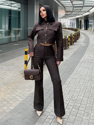Sezan Denim Takım Kahve