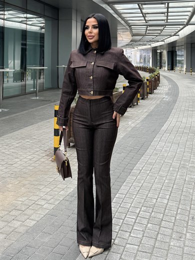 Sezan Denim Takım Kahve