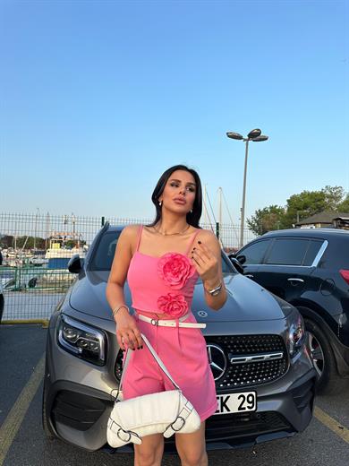 Shein Şehir Boy Kemerli Şort Pembe