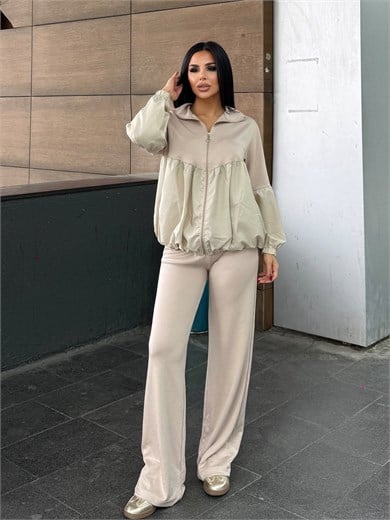 Slovas Paraşüt Detaylı Spor Takım Bej