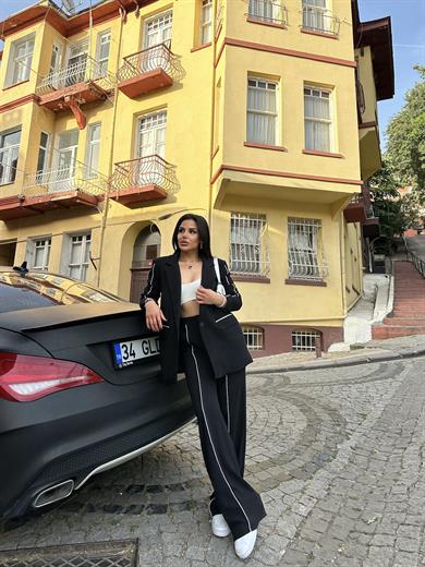 Style İkili Blazer Ceket Takım Siyah