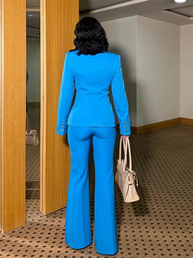 Tifanes Gold Düğme Detaylı Takım Mavi