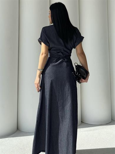 Tinos Denim Tasarım Elbise Lacivert