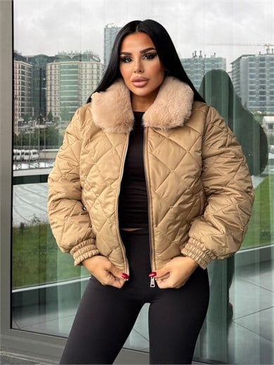 Trex Kürk Detaylı Mont Bej