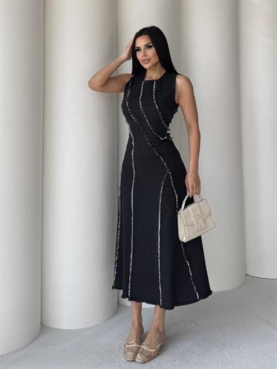 Vedia Tasarım Denim Elbise Siyah