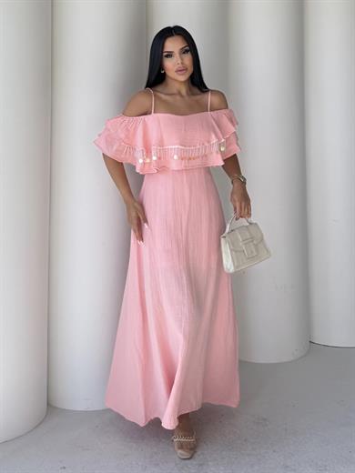 Vetro Pul Detaylı Elbise Pembe