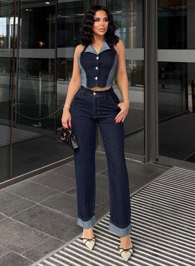 Vildas Tasarım Denim Takım Lacivert