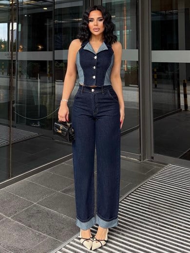 Vildas Tasarım Denim Takım Lacivert