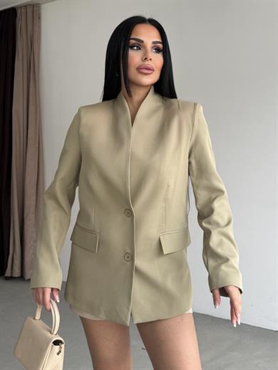 Vinsa Şal Detaylı Tasarım Ceket Haki