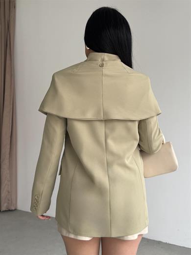 Vinsa Şal Detaylı Tasarım Ceket Haki