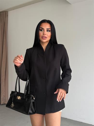 Vinsa Şal Detaylı Tasarım Ceket Siyah