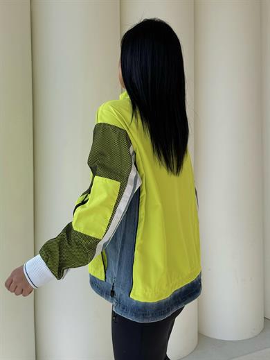 Wen Denim Paraşüt Tasarım Ceket Neon Sarı