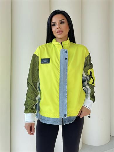 Wen Denim Paraşüt Tasarım Ceket Neon Sarı