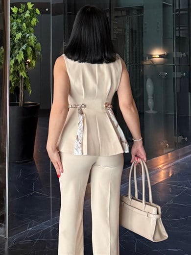 Wisto Zincir Kemer Detaylı Takım Bej