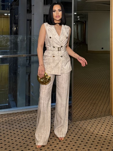 Zurina Kemer Detaylı Takım Ekru