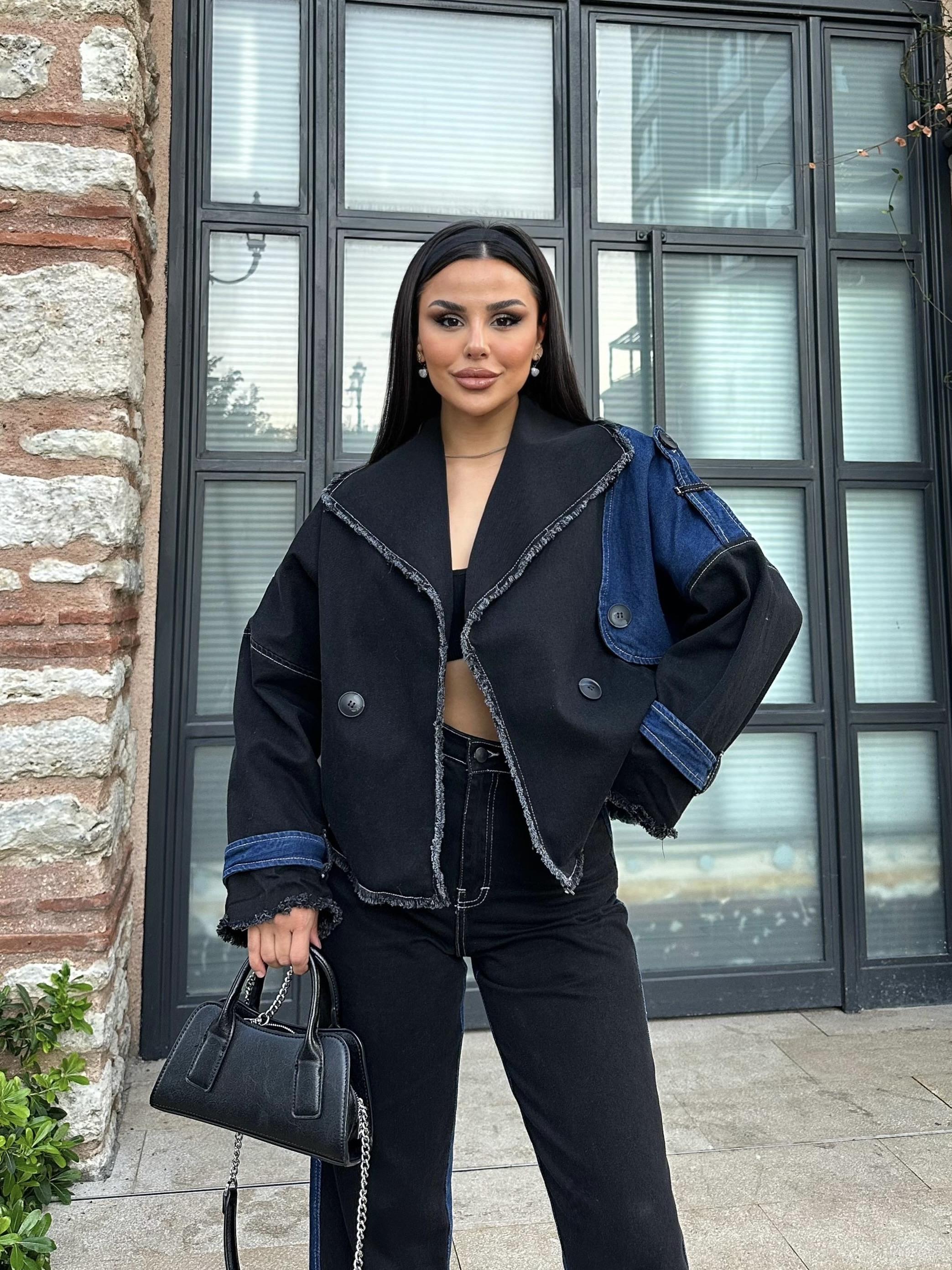 Arwen Trenç Crop Pantolon Takım Koyu Mavi