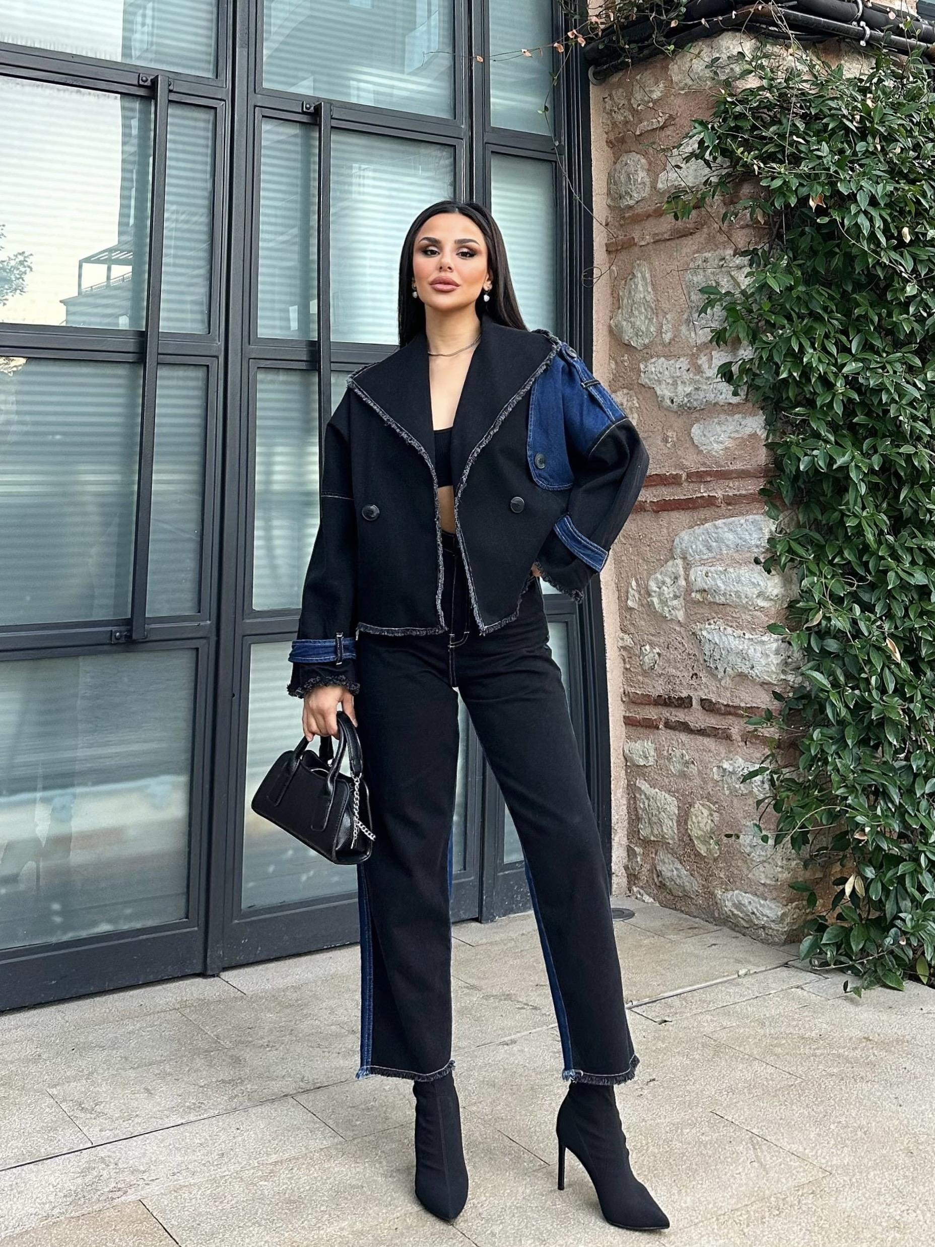 Arwen Trenç Crop Pantolon Takım Koyu Mavi · 3
