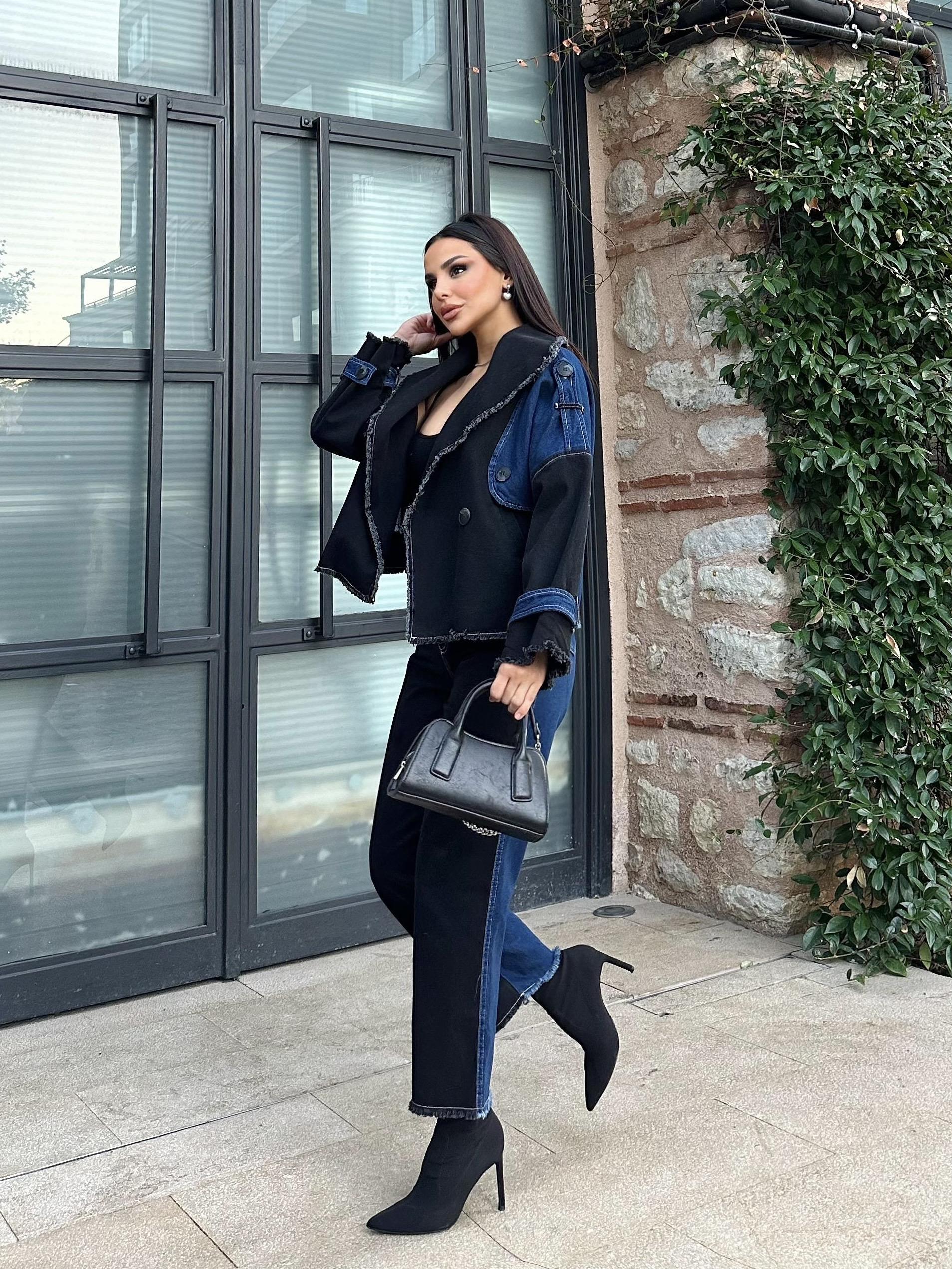 Arwen Trenç Crop Pantolon Takım Koyu Mavi · 4