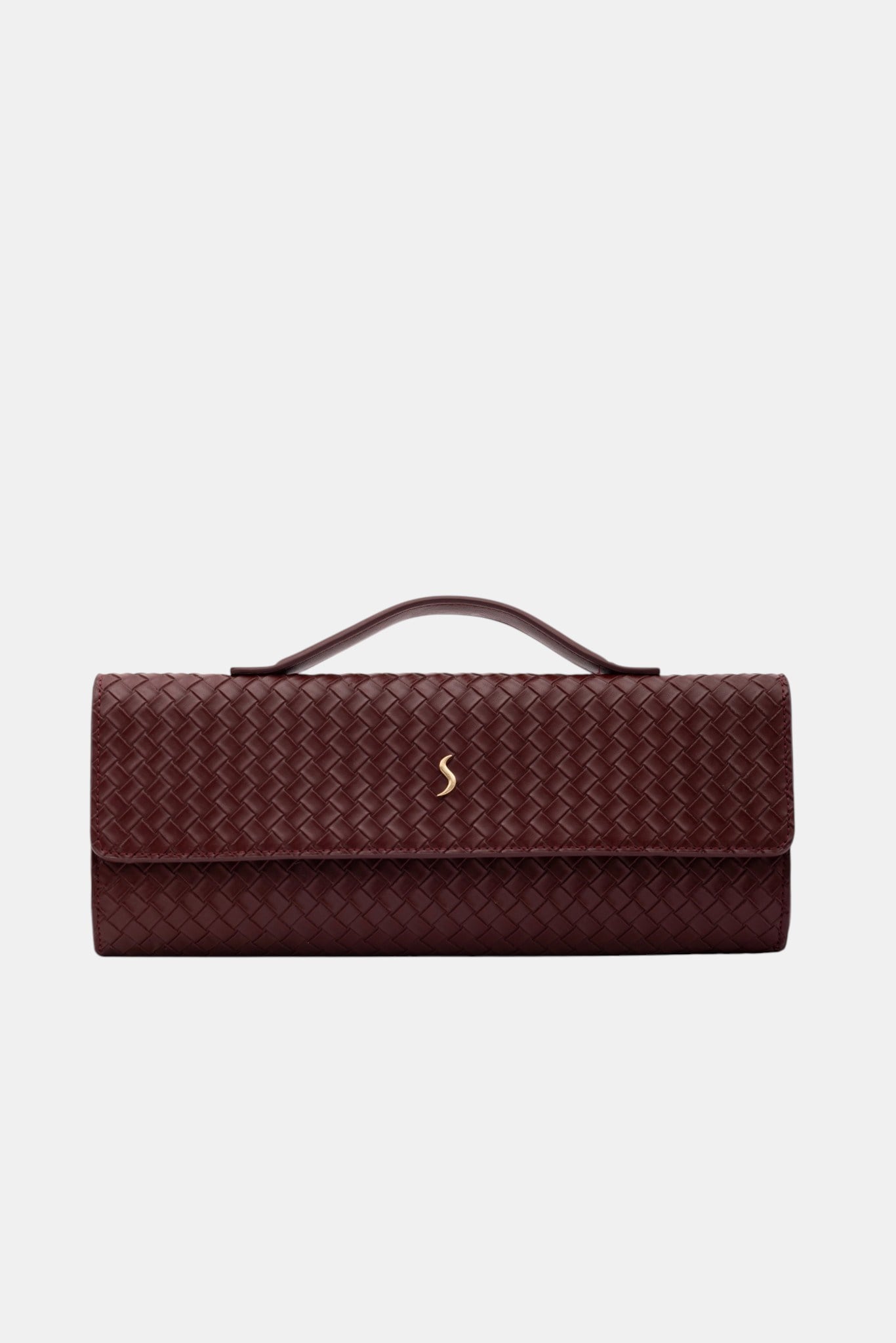 Aurelia Clutch - Kadın Clutch Çanta Örgü Dokulu Zarif El Çantası Bordo