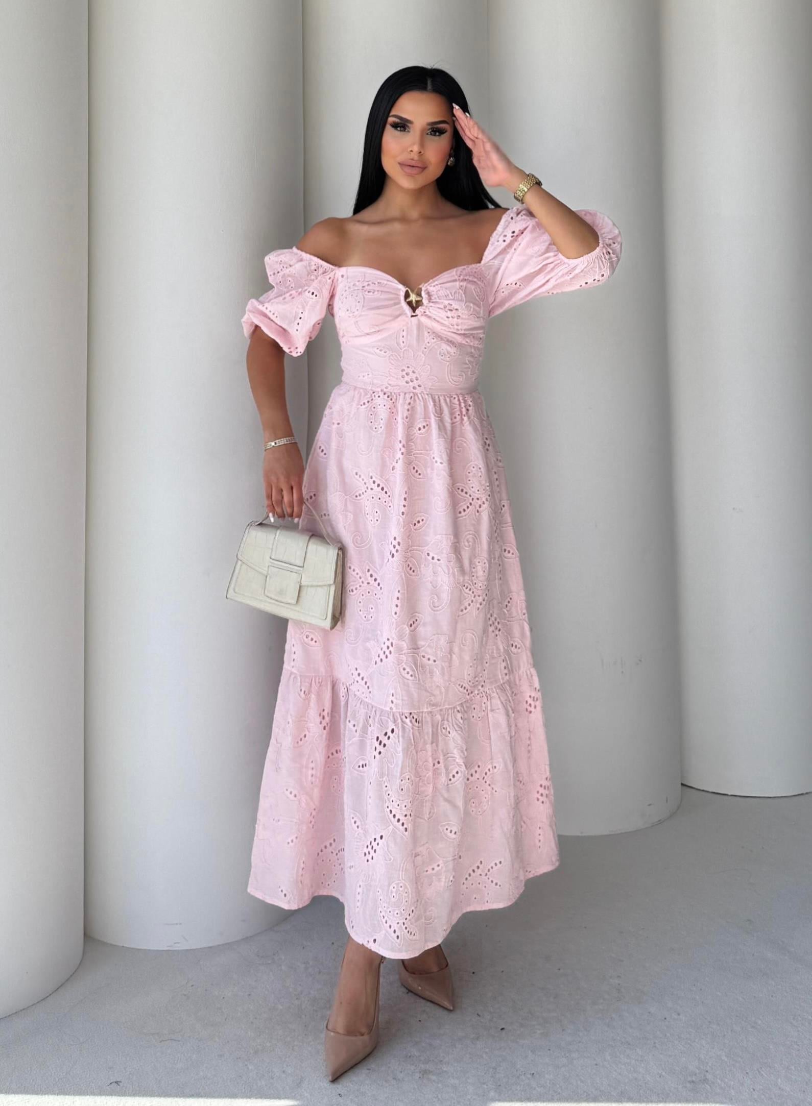 Barbies Gold Toka Detaylı Elbise Pembe