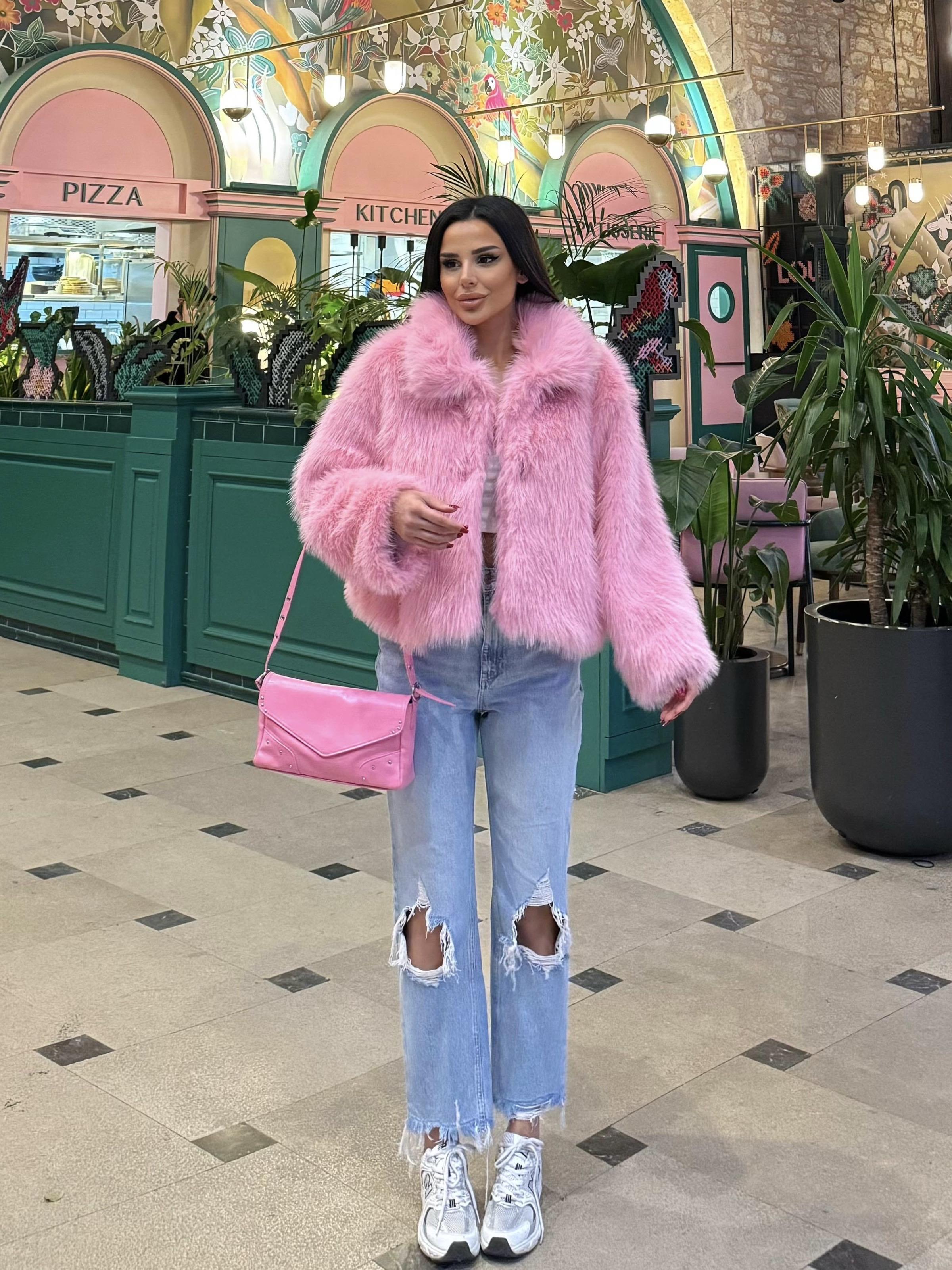Cosy Kısa Suni  Kürk Şeker Pembe