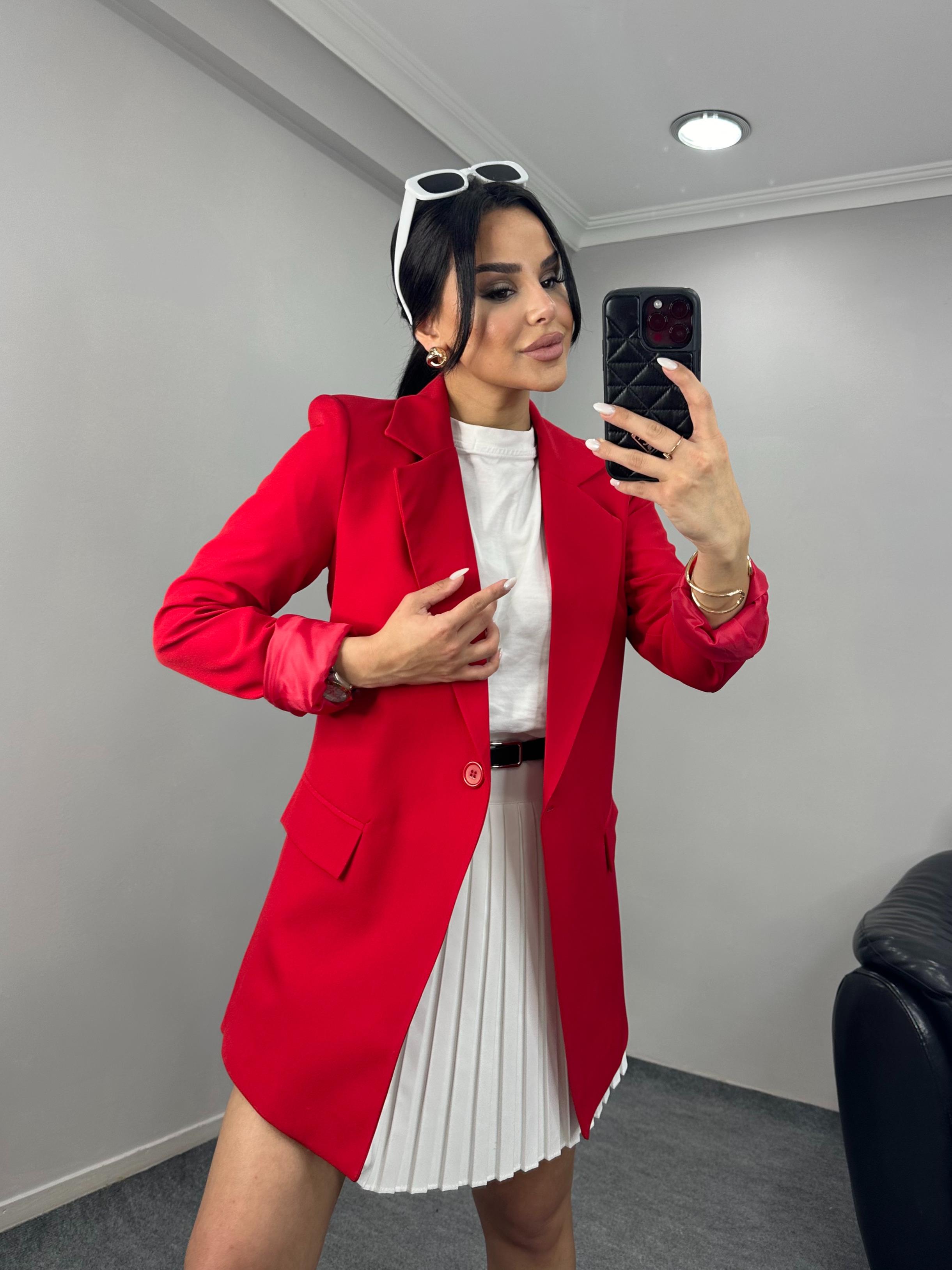 Elegant Blazer Ceket Kırmızı