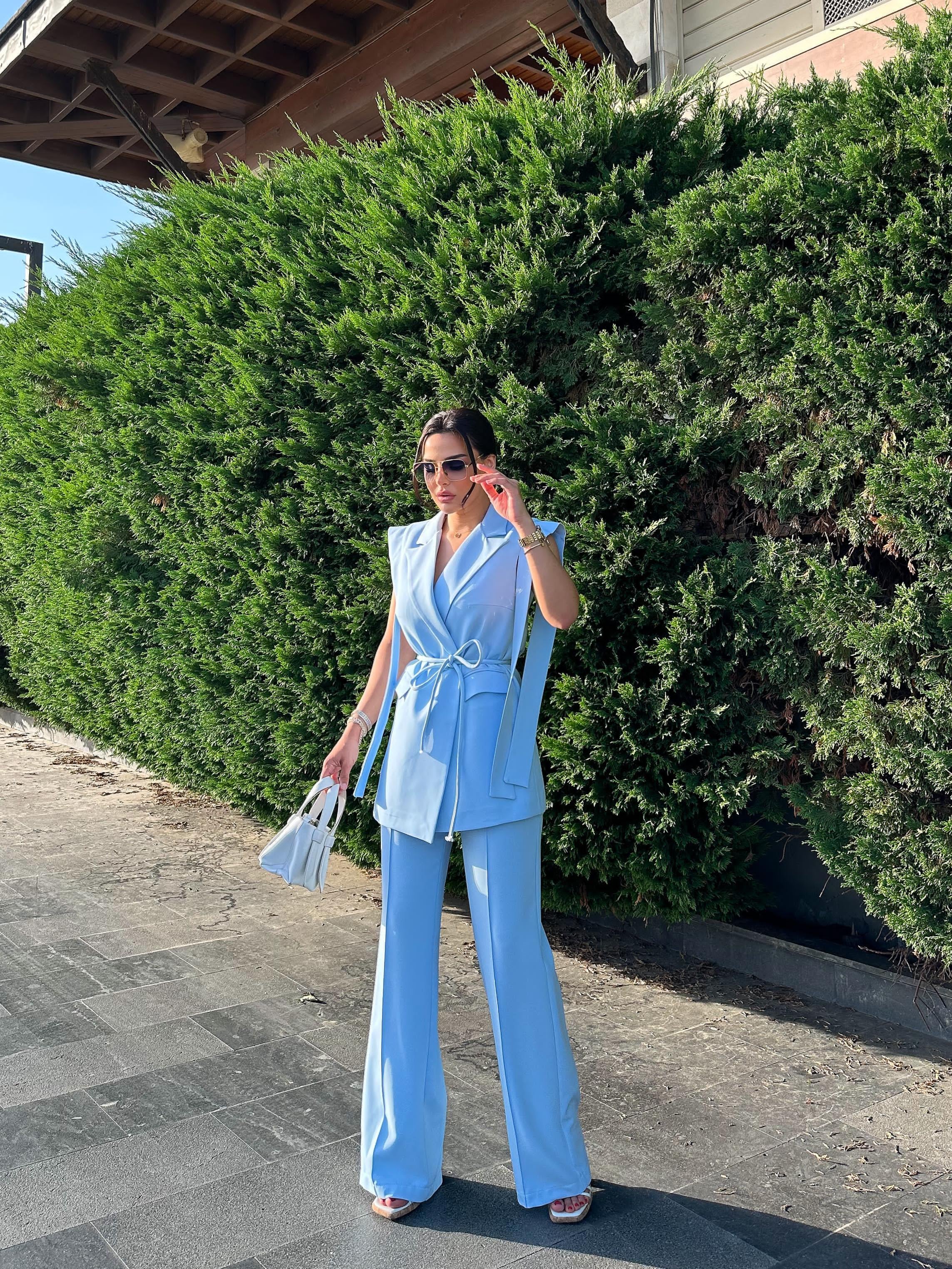 Hellie Yelekli Takım Bebe Mavi