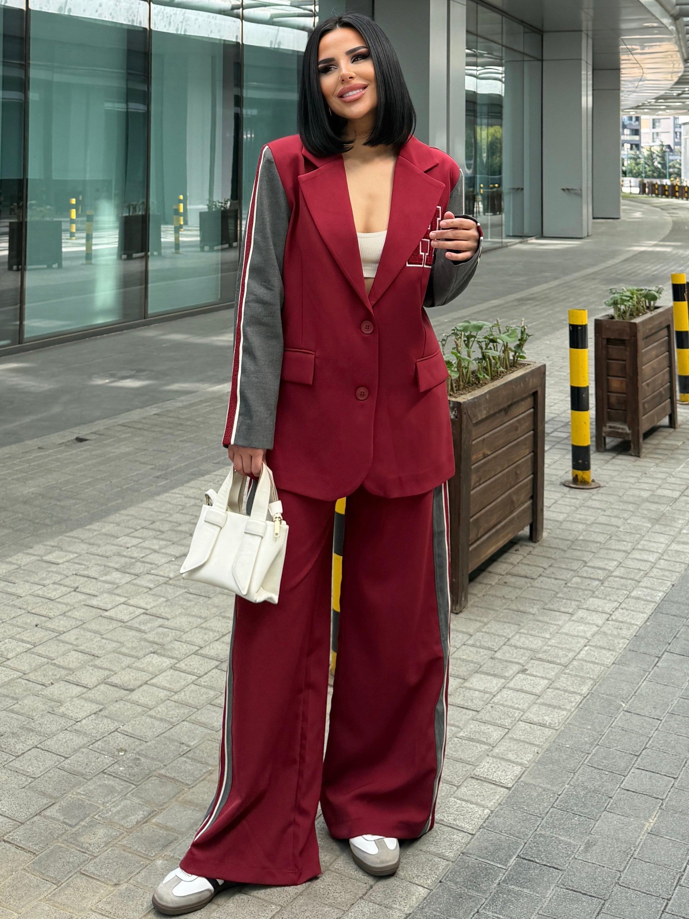 Hill Pantolon Ceket Takım Bordo