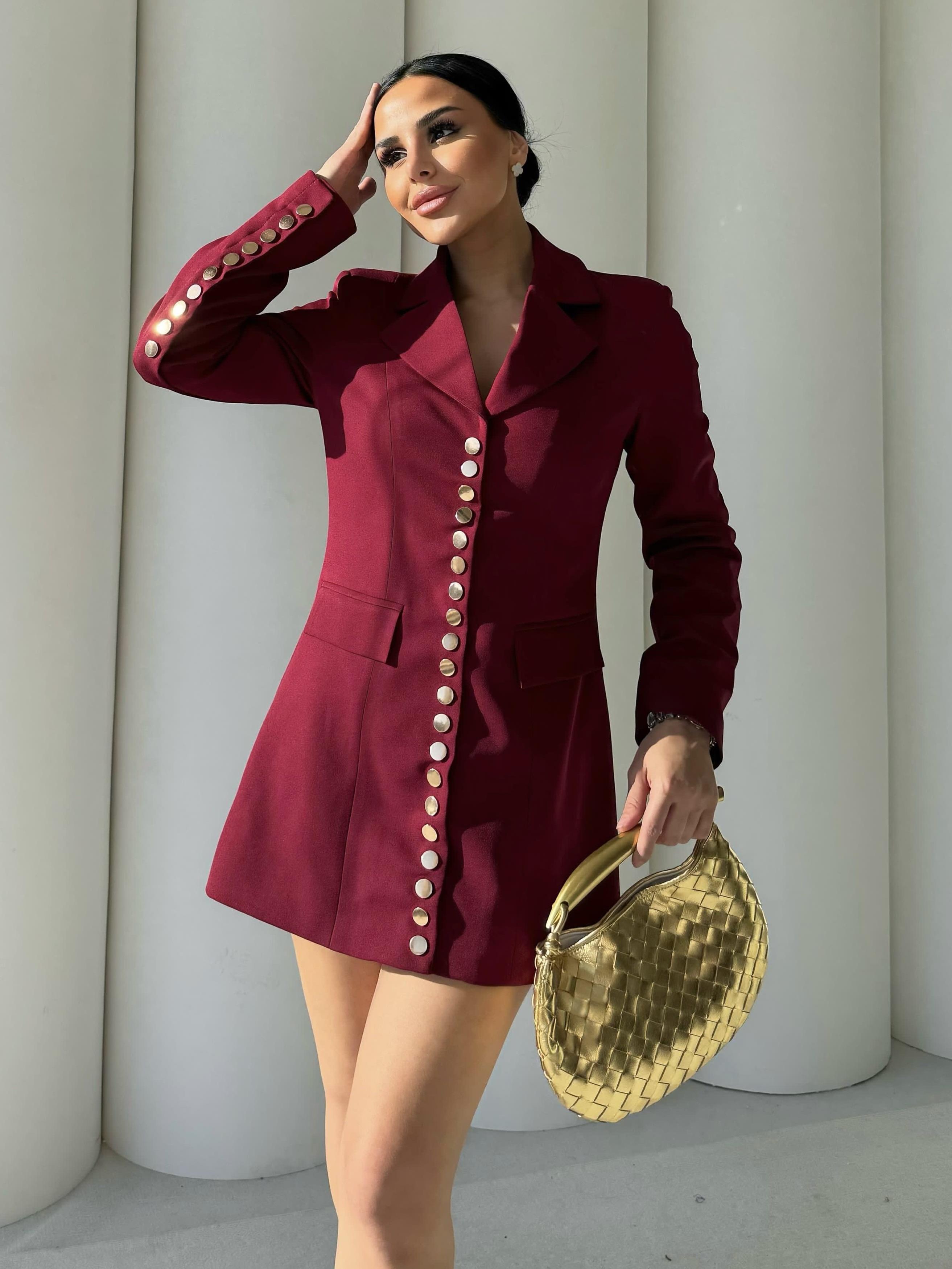 İlowa Ceket Elbise-Bordo