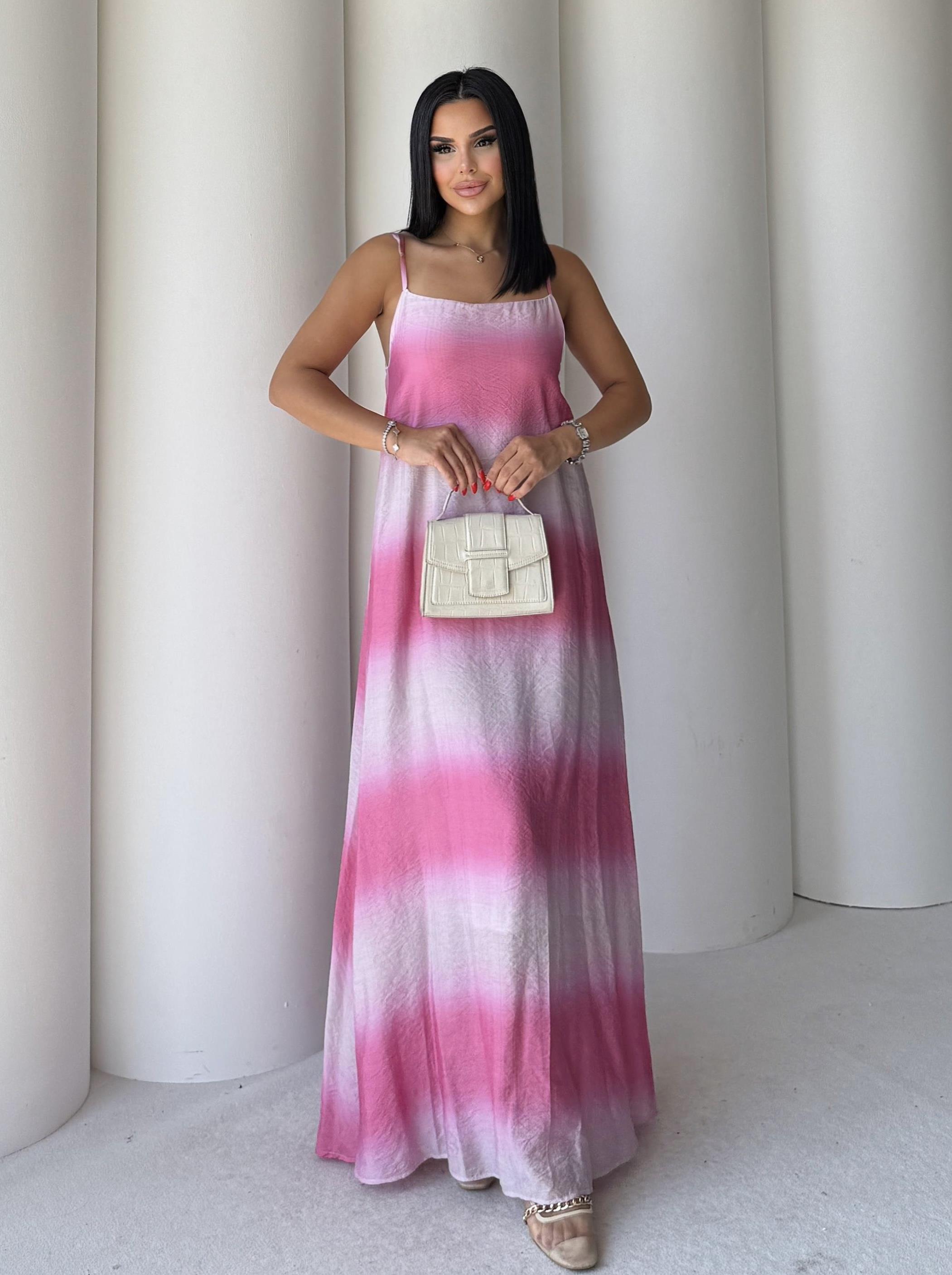 Jecka Uzun Elbise Pembe